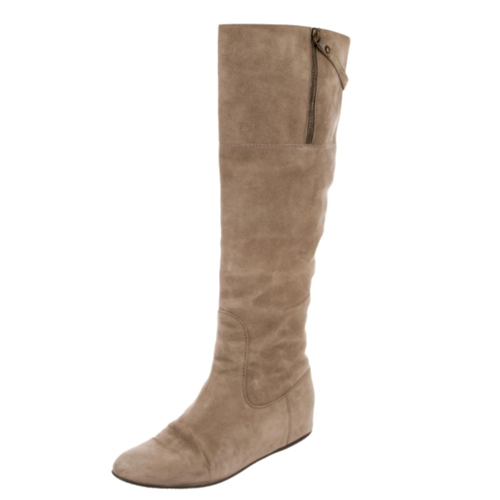 Stuart Weitzman Suede Wedge Heel Knee Boots